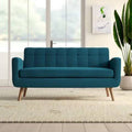 Peacock Blue 100% Polyester Square Arm Sofa U70805