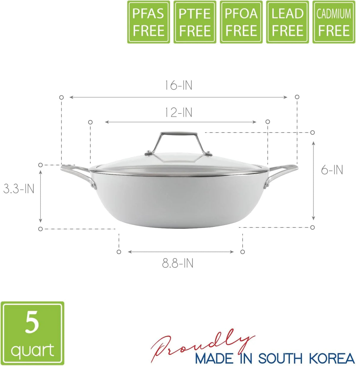 5 Qt Ceramic Nonstick Chef Pan With Cover C347433