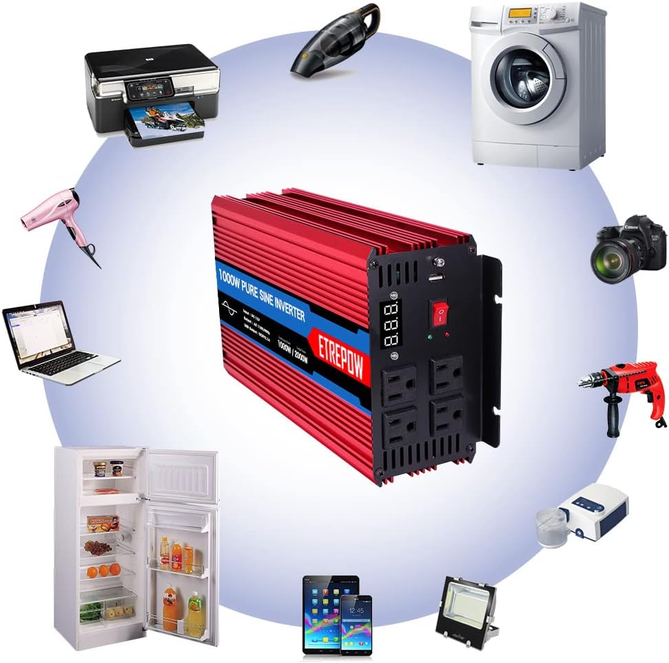 3000 Watt Pure Sine Wave Power Inverter 12V DC to 110V AC E19528