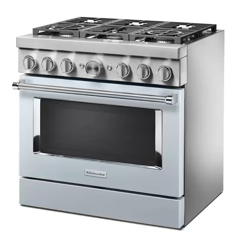 5.1 cu. ft. Dual Fuel Smart Range with 6-Burners in Misty Blue O912