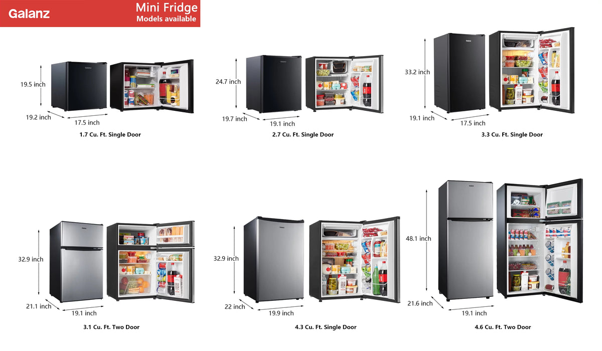 Stainless Steel Two Door Mini Refrigerator with Freezer W707