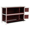 54 inch 2-Story Weatherproof Stackable Elevated Wooden Rabbit Hutch with Enclosed Run and Pull-Out Trays R49707