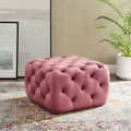 Tufted Button Square Performance Velvet Ottoman M94061