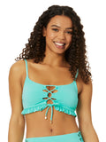 Aqua Ribbed Bikini Top T104844