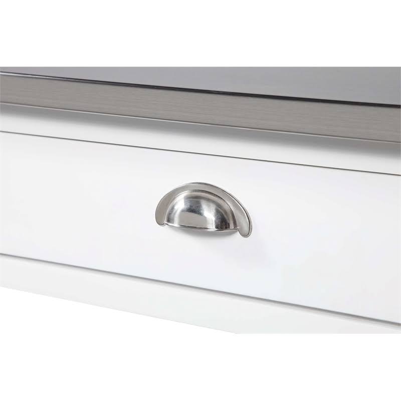 White Stainless Steel Top Kitchen Cart B854