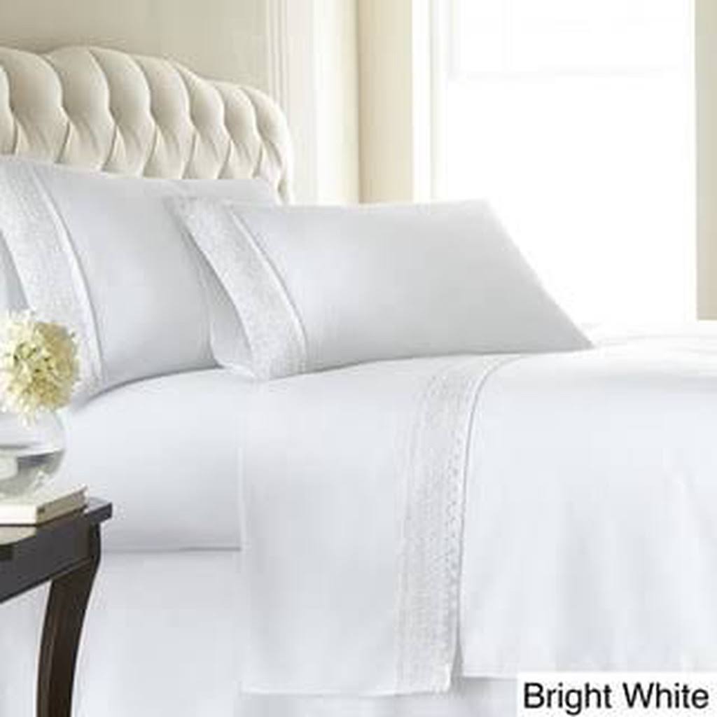 White 4-Piece 21 inch Deep Pocket Sheet Set X245