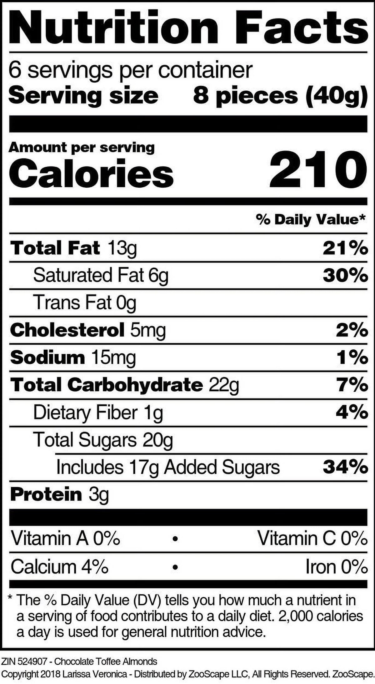 Chocolate Toffee Almonds 8 oz 3-Pack A433