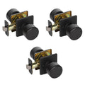 Matte Black Square Rose Door Knob 3-Pack P6425