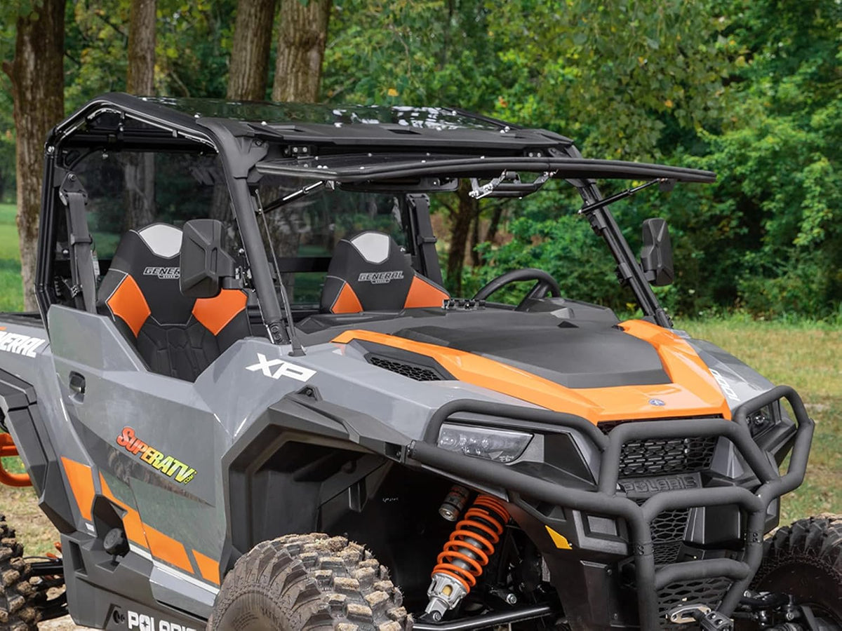 Heavy-Duty Scratch Resistant Flip Windshield, 1/4 Thick Polycarbonate G99233