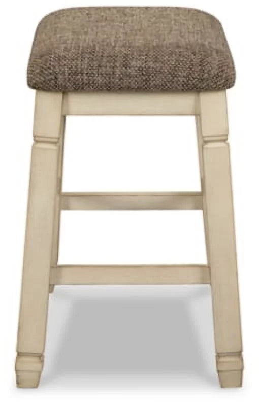 Antique White Counter Height Barstool Set of 2 J15980