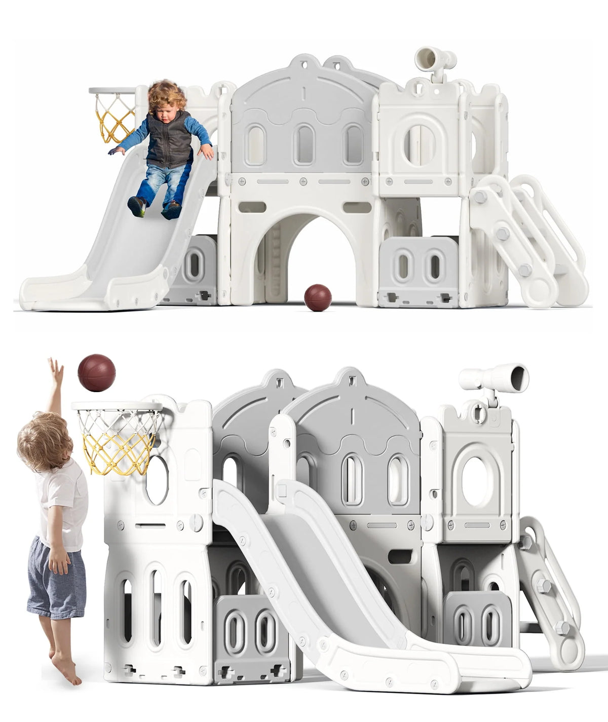 8 in 1 Kids Slide Set with Climber V428