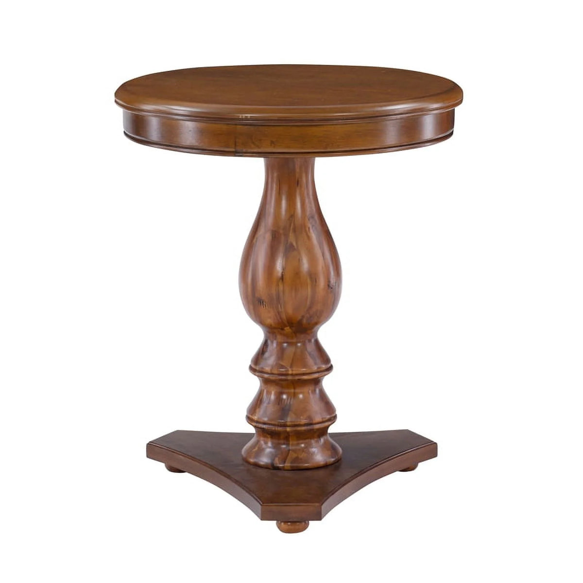 Round Wood Side Table with Pedestal Base V112
