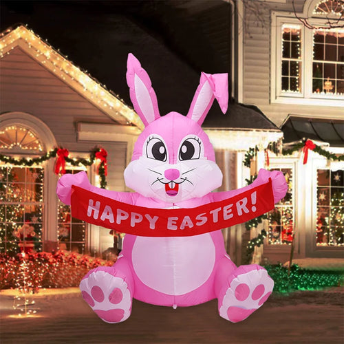 1.5m Inflatable Easter Bunny LED Night Light Outdoor Decorations T17393