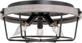 Rustic Farmhouse Metal Cage Drum Semi Flush Mount Ceiling Light O387481