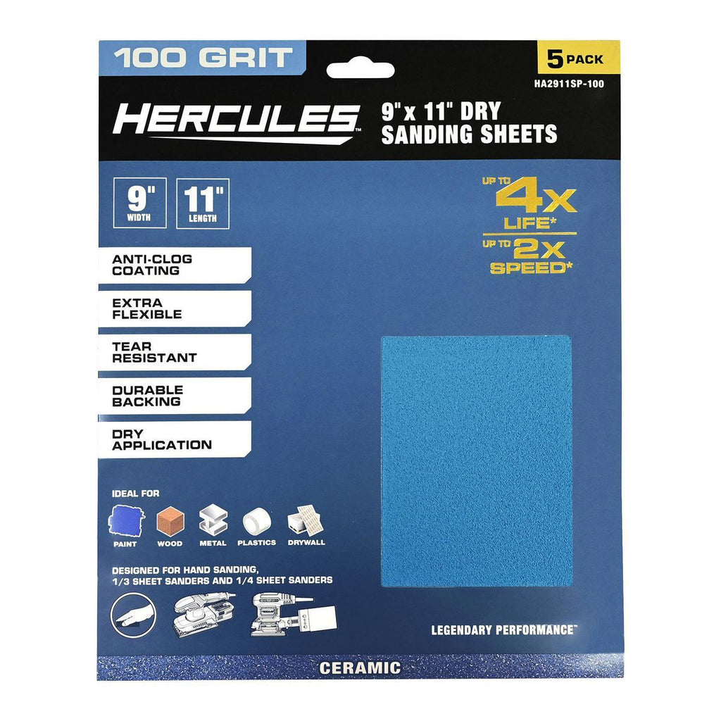 100-Grit Dry Sanding Sheets 5-Pack T5020