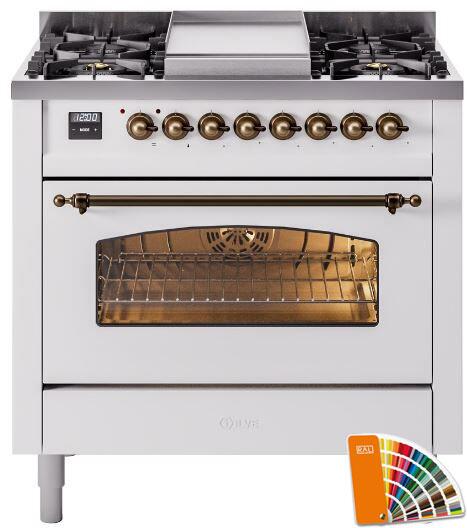 36 Dual Fuel Natural Gas Range with Bronze Trim C269
