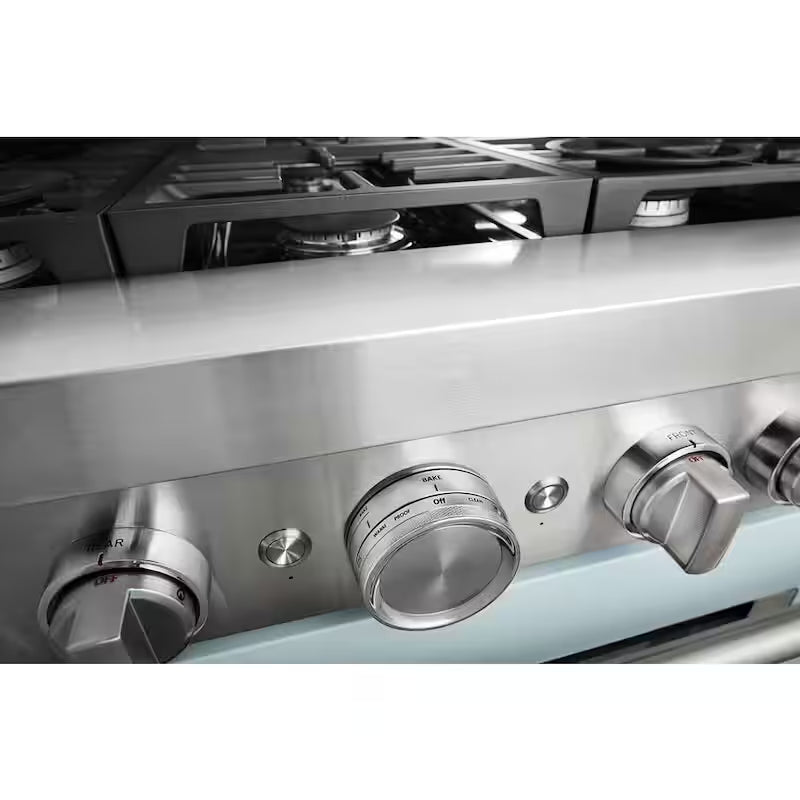 5.1 cu. ft. Dual Fuel Smart Range with 6-Burners in Misty Blue O912