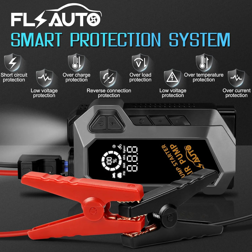 Portable 4000A Peak Car Jump Starter with 150 PSI Air Compressor U22417