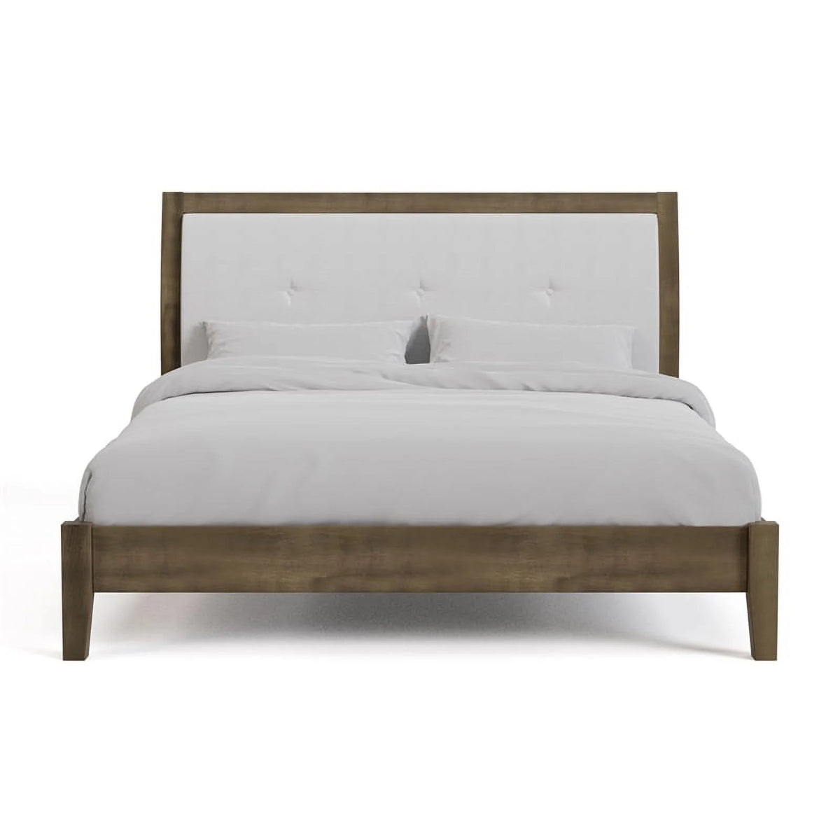 Solid Wood Tufted Full Bed in Gray C26708