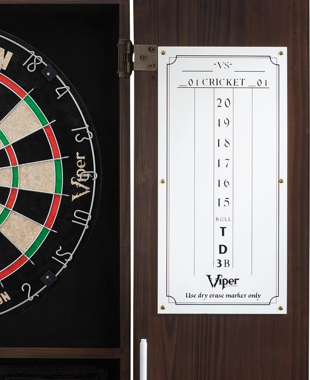 Solid Wood Cabinet & Sisal/Bristle Dartboard Set E546