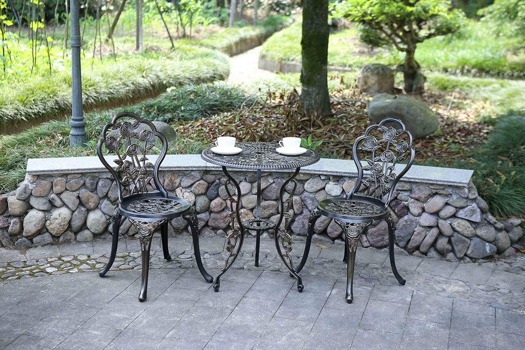5-Piece Cast Aluminum Patio Bistro Table Set U298420
