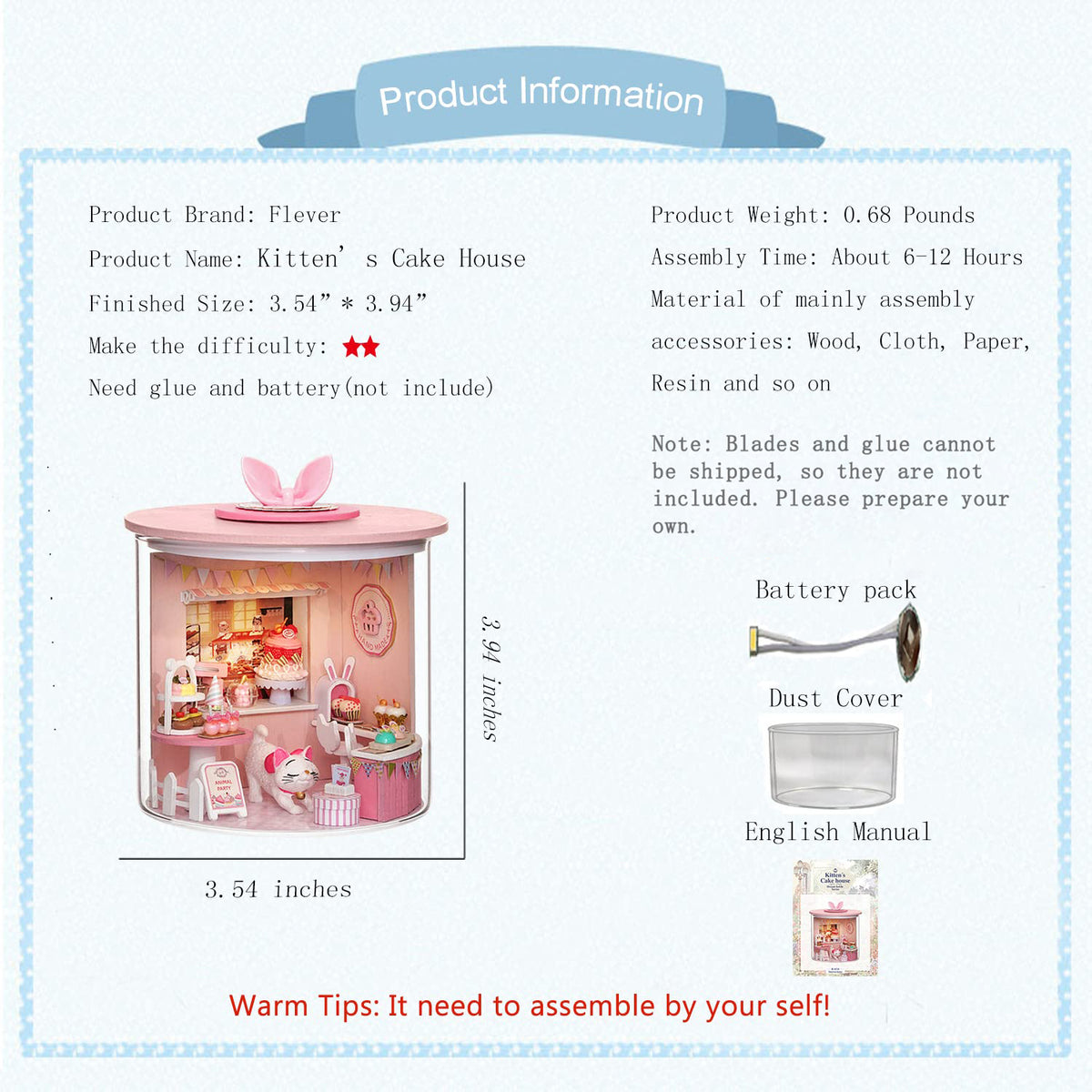 Witch's Room Miniature Dollhouse Kit with LED K5605
