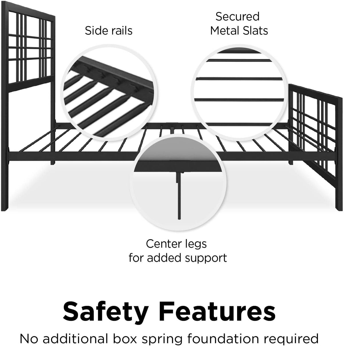 Twin Size Metal Bed Frame with Adjustable Storage P317