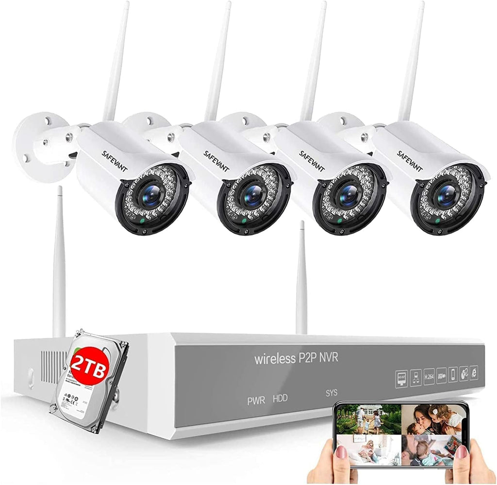 8 Channel 2TB NVR Security Camera System with 4PCS IP WiFi Cameras O6706
