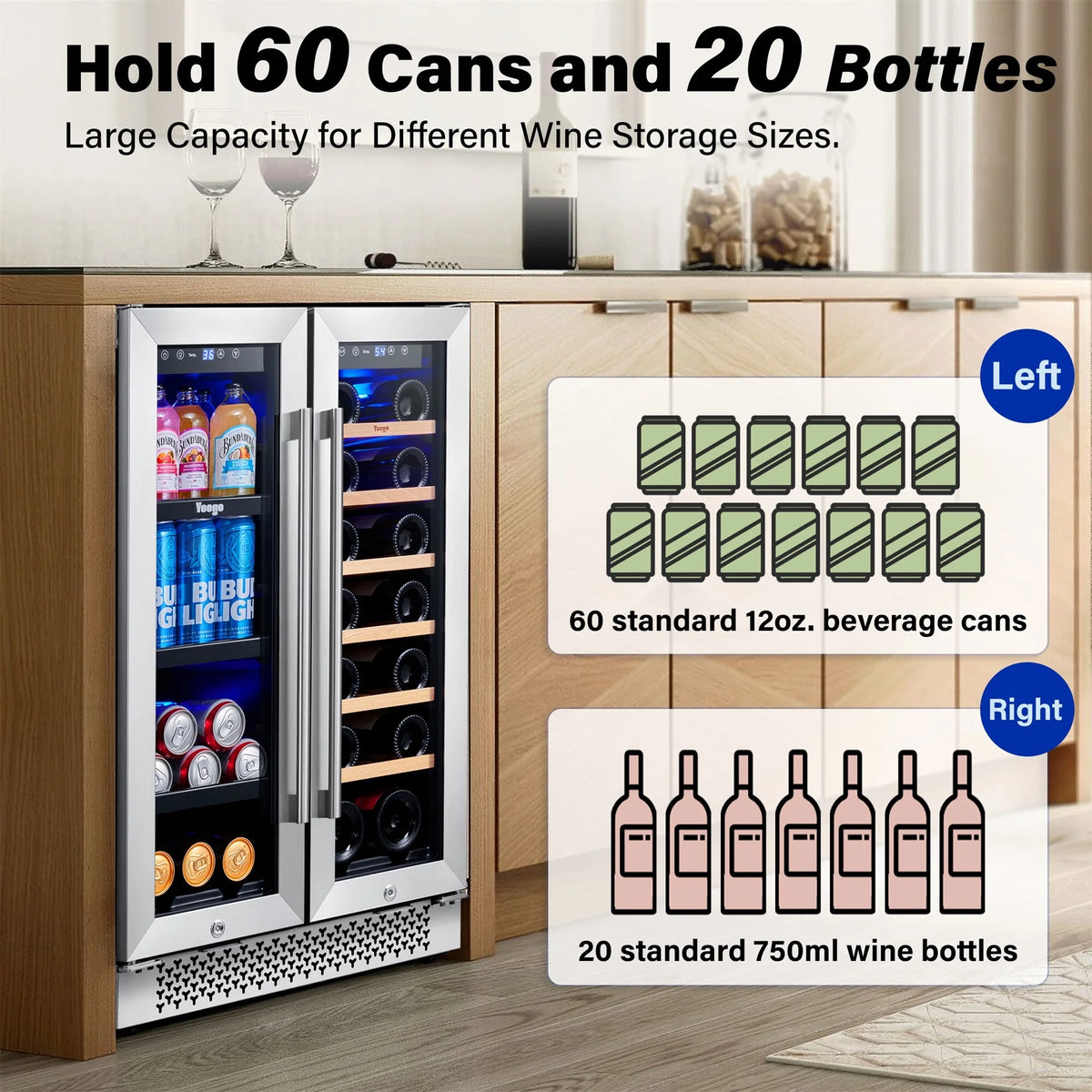 24 Can Beverage Refrigerator with Glass Door T99696