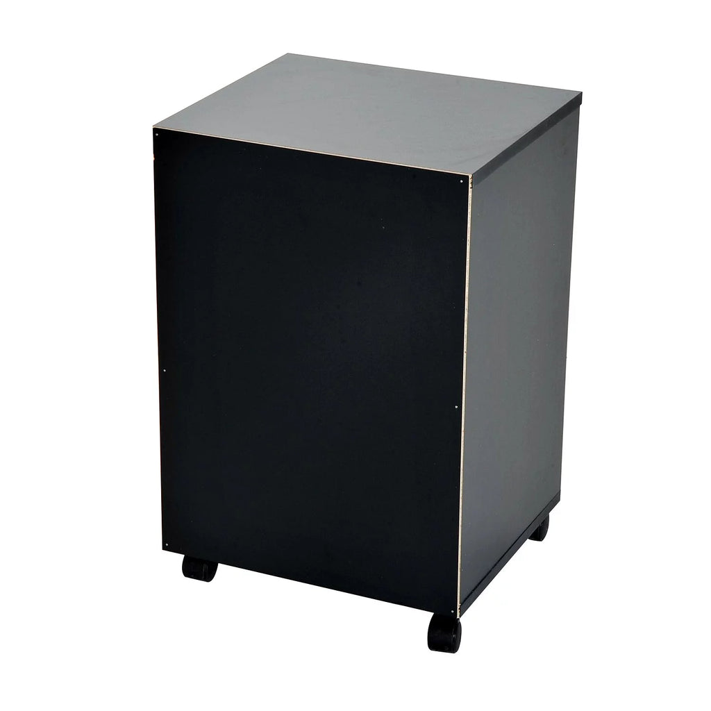 24" Rolling End Table Cart Nightstand Organizer, Black R486659