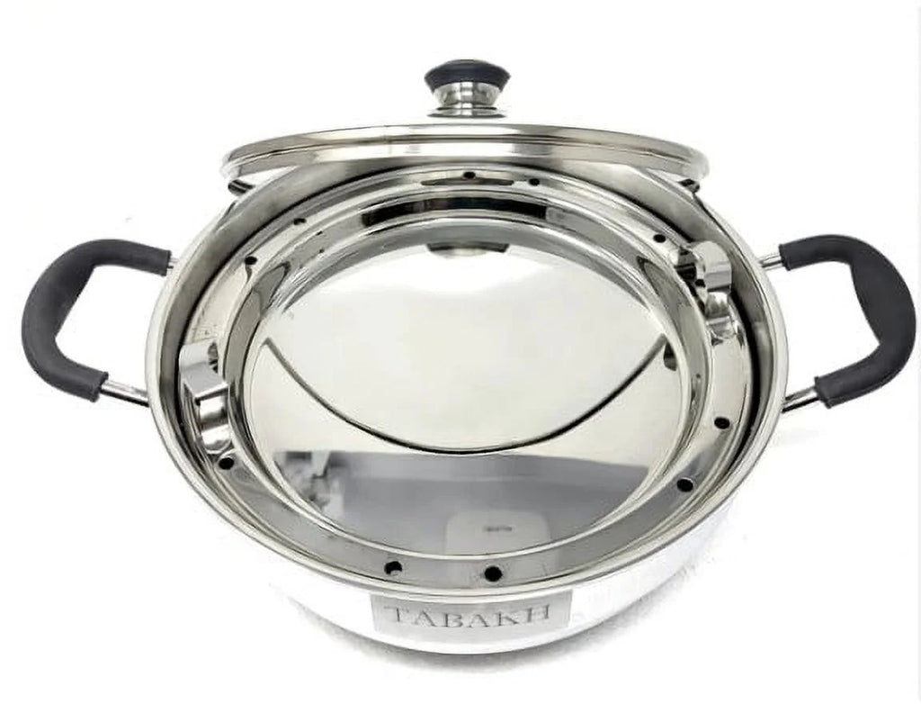 Tri-Ply Stainless Steel Multi Kadai with Steamer Plate, Idli Plates, Dhokla Plates I572