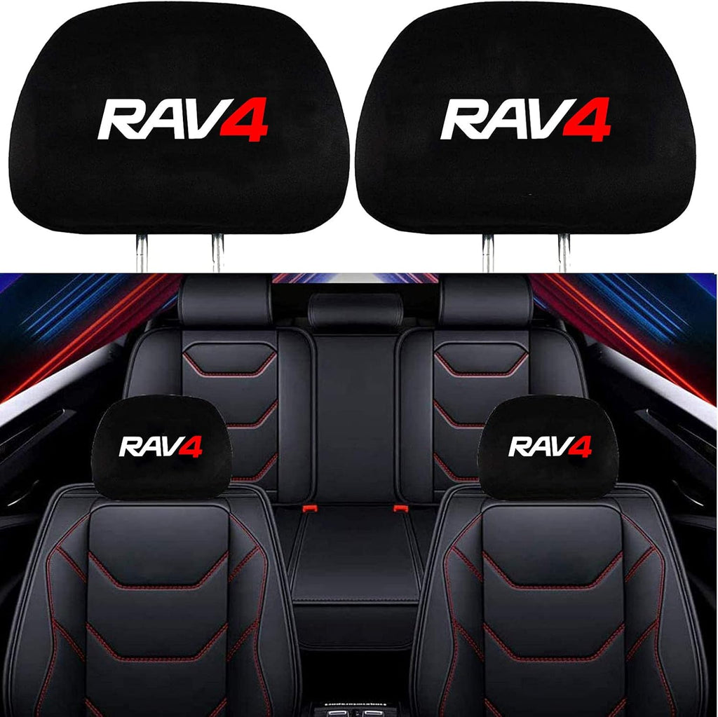 2 Pack Black Fabric Headrest Covers T61502