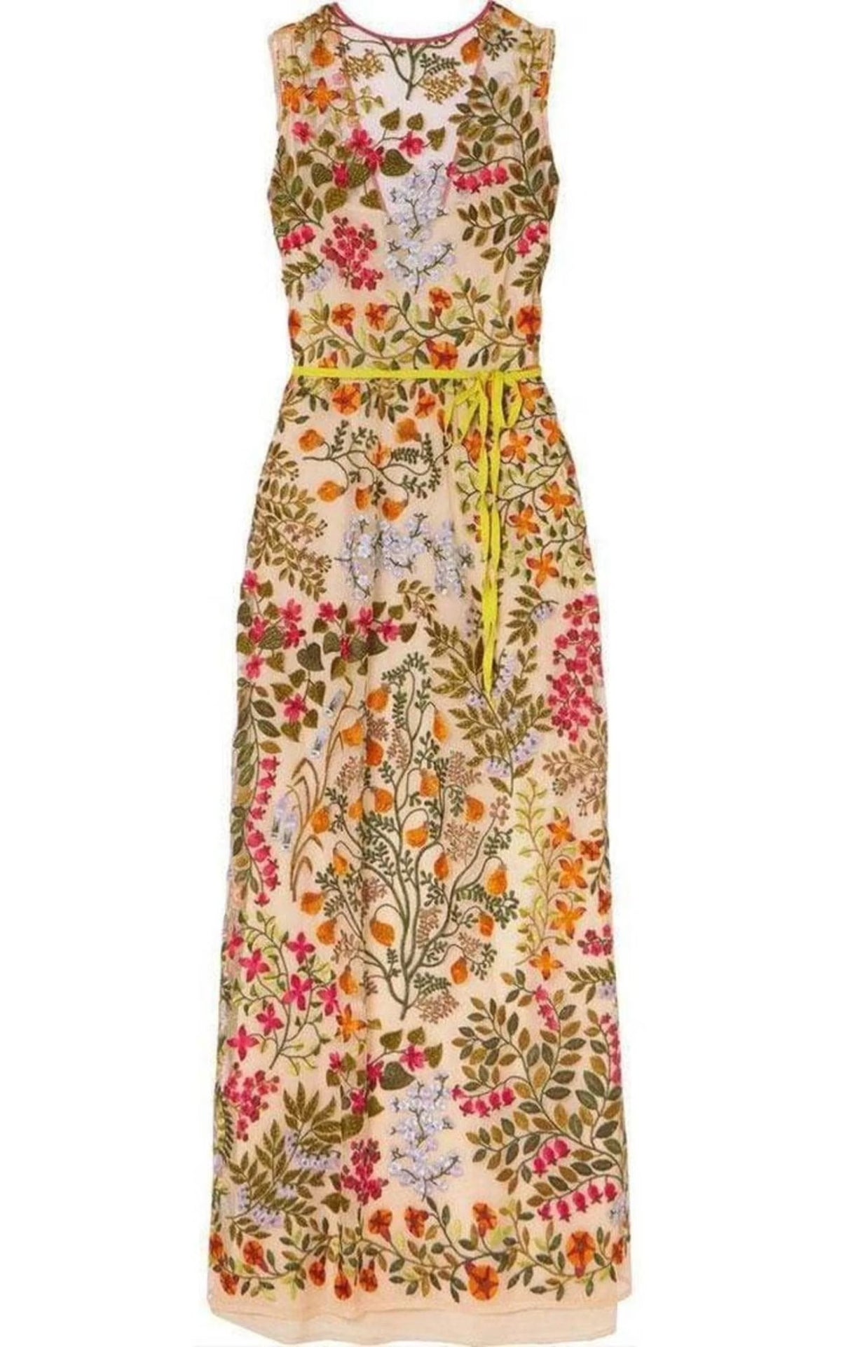 Embroidered Tulle Maxi Dress H351