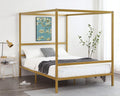 Gold Full Size 4 Poster Canopy Bed Frame with Headboard R87783