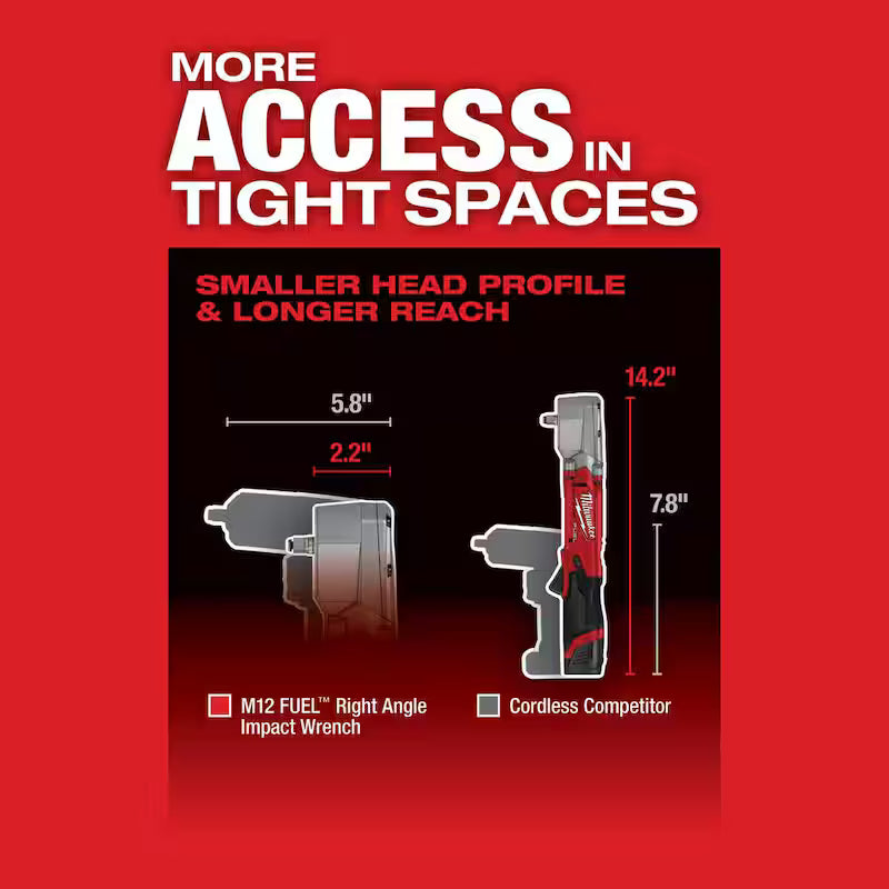 12V Brushless Cordless 3/8 in. Right Angle Impact Wrench R966