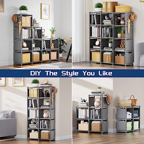 Black 12 Cube Metal Bookcase Z119726