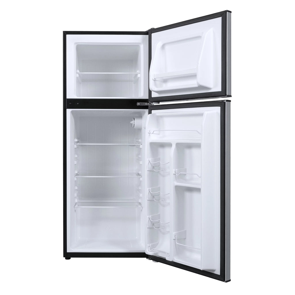 Stainless Steel Two Door Mini Refrigerator with Freezer W707