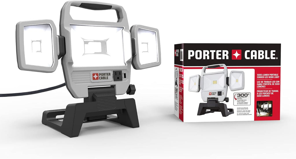 4000-Lumen Rechargeable LED Work Light with Stand H2193