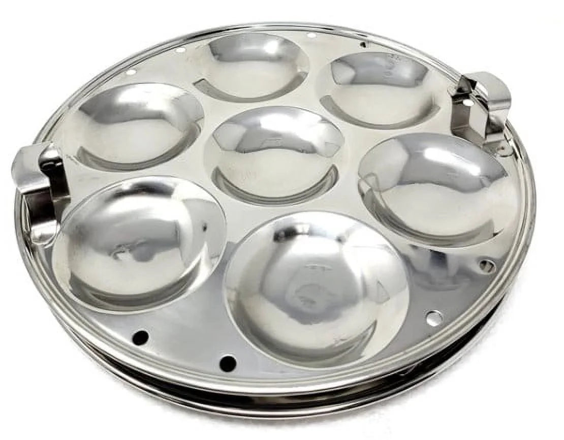 Tri-Ply Stainless Steel Multi Kadai with Steamer Plate, Idli Plates, Dhokla Plates I572