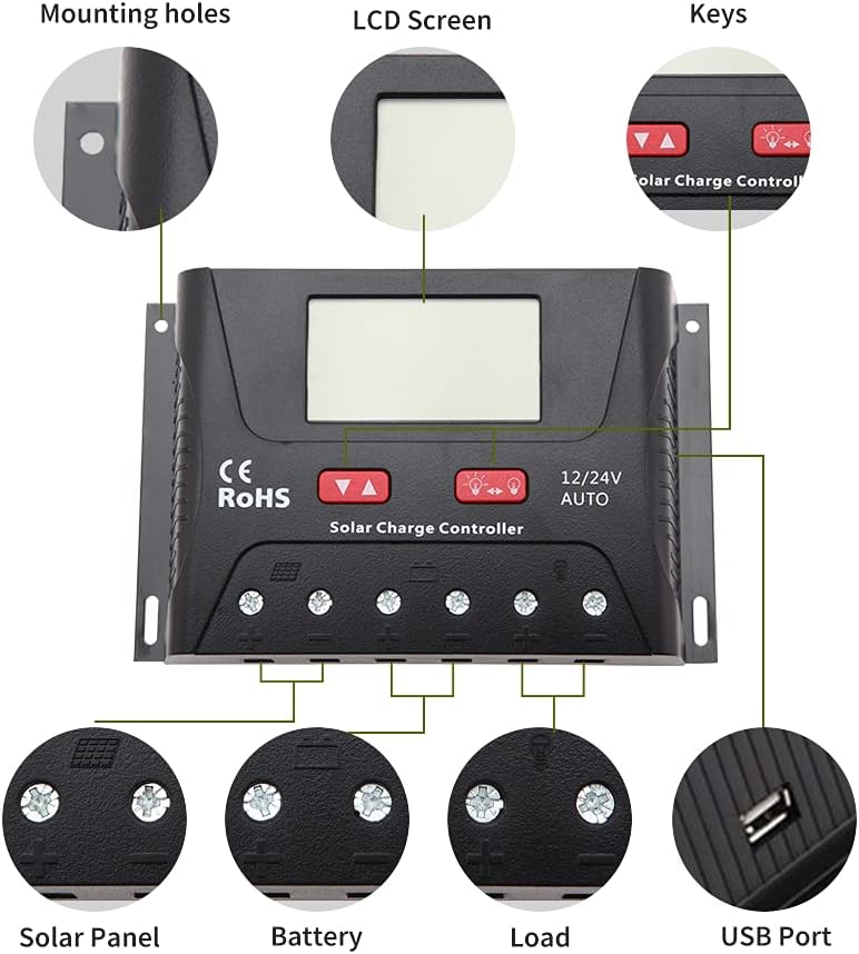 400 Watt 12 Volt Monocrystalline Solar Panel Kit with 30A PWM Charge Controller V98175