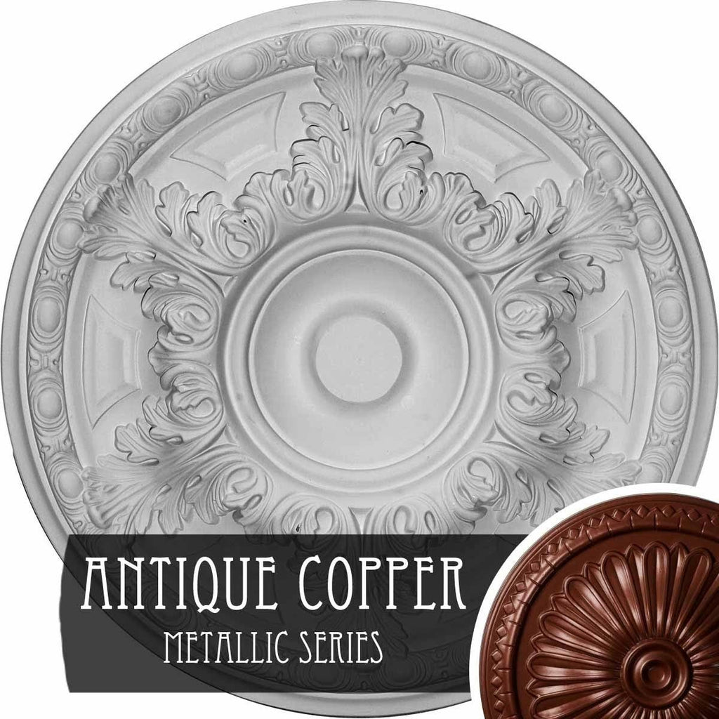19 inch Granada Ceiling Medallion Hand-Painted Flash Blue Gray J947