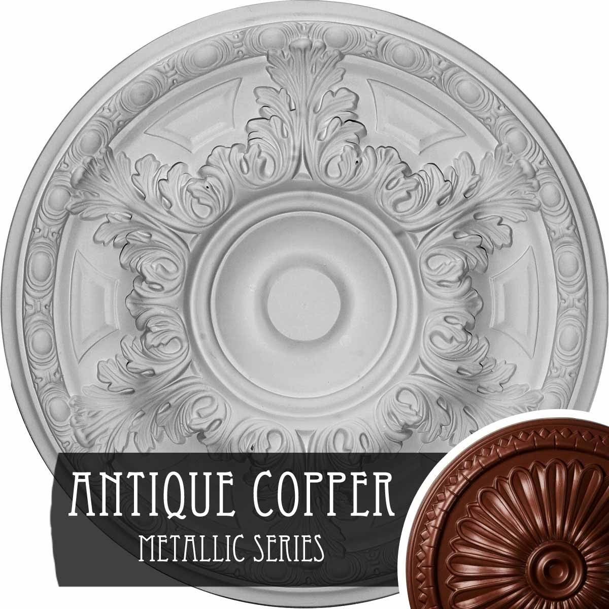 19 inch Granada Ceiling Medallion Hand-Painted Flash Blue Gray J947