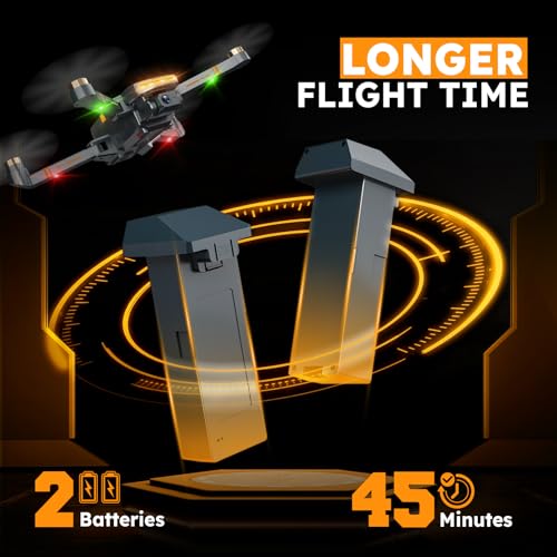 Dark Gray 4K Camera Drone with Brushless Motor, Follow Me Mode, Auto Return, Foldable RC Quadcopter H9714