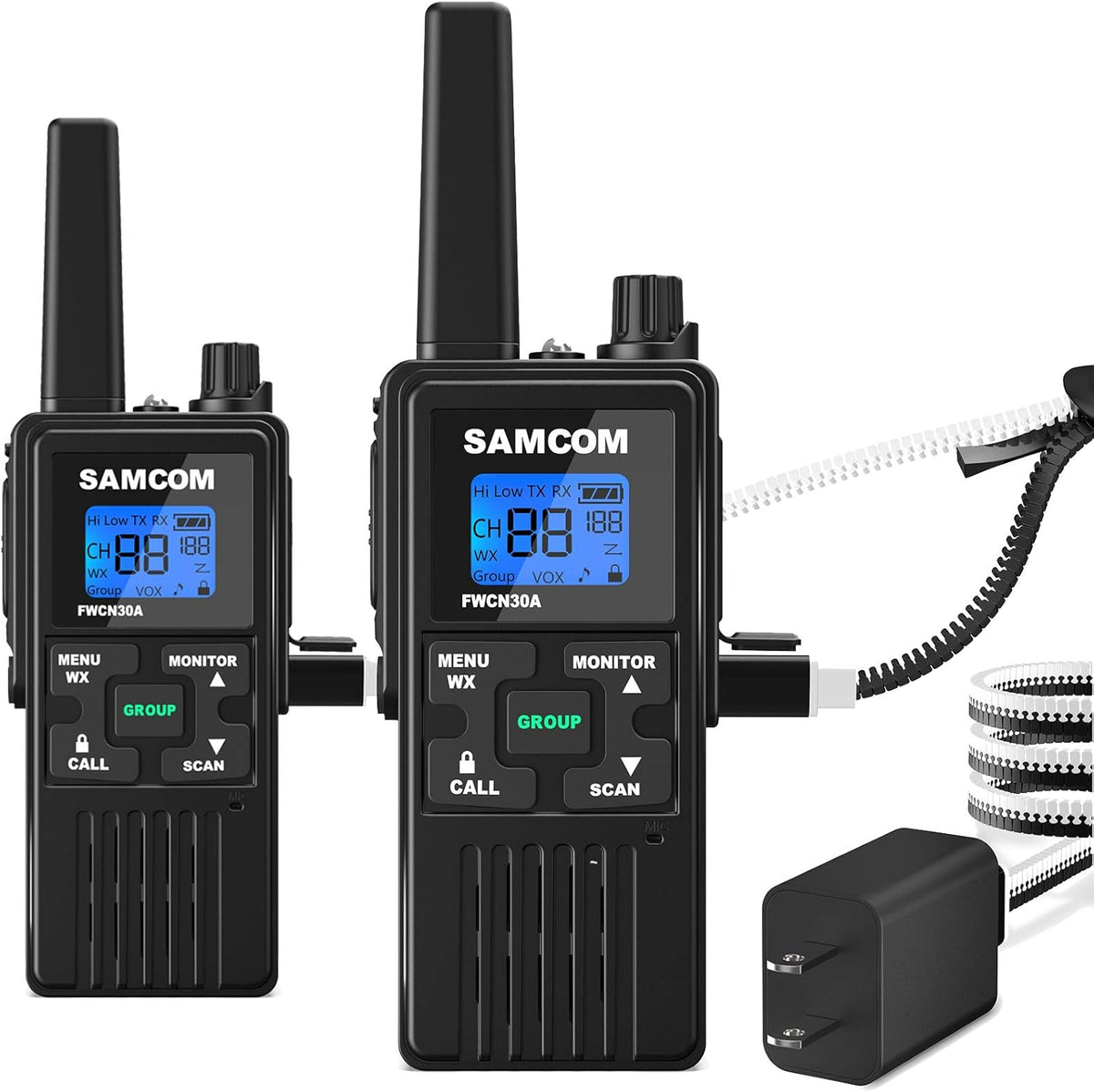 Rechargeable Handheld Two Way Radio 22 Channels 2 Packs Z60927