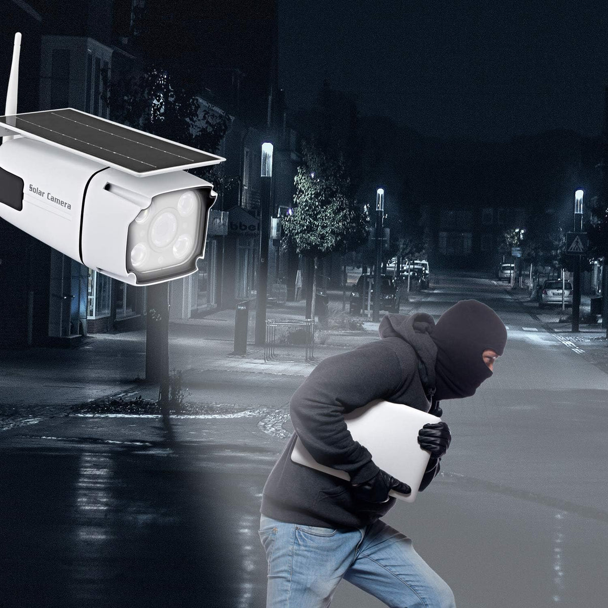 Solar Powered Wireless Security Camera 2.4Ghz WiFi IP CCTV Camera B1257