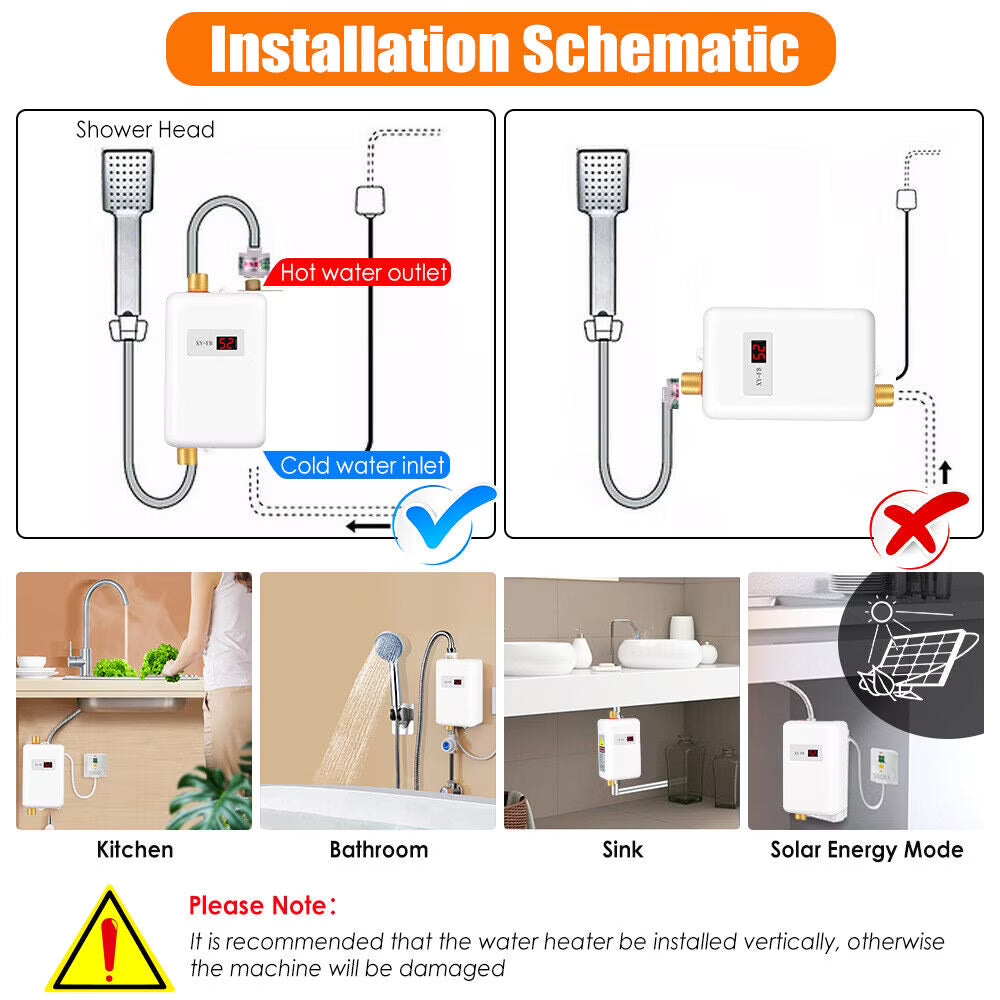 3000W Electric Tankless Water Heater V316