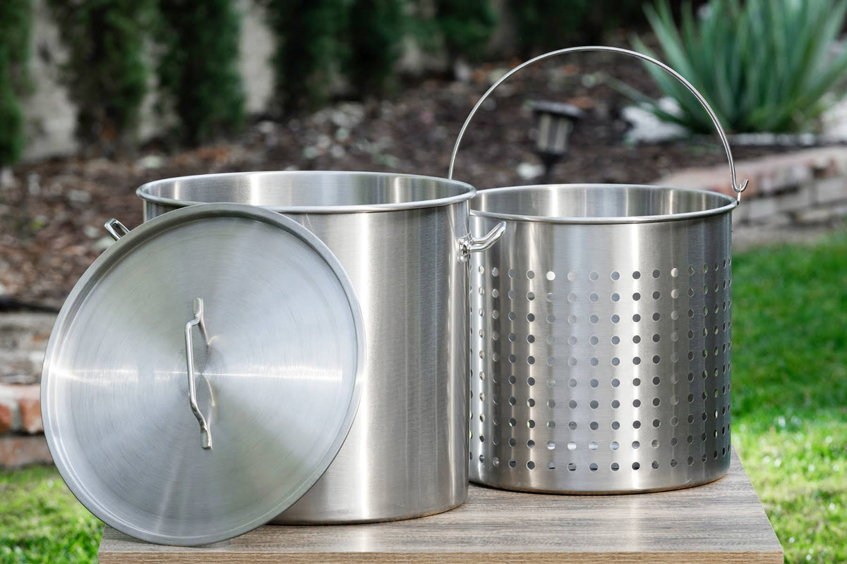 74Qt Stainless Steel Stock Pot with Lid V238257