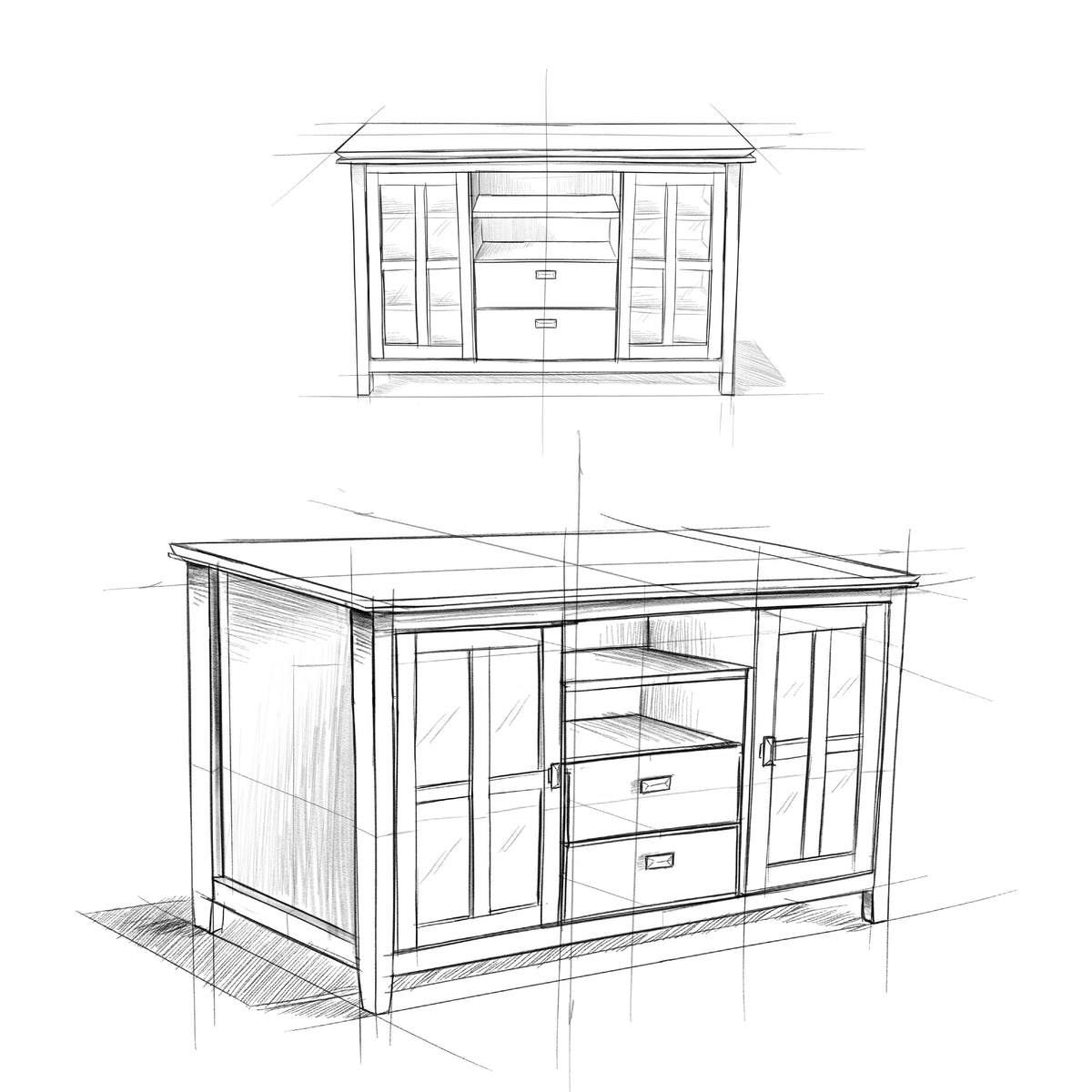 Black Wood TV Media Stand T635803