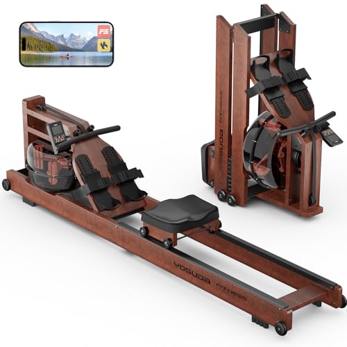 Foldable Water Rowing Machine 400LBS Weight Capacity with Monitor M589144