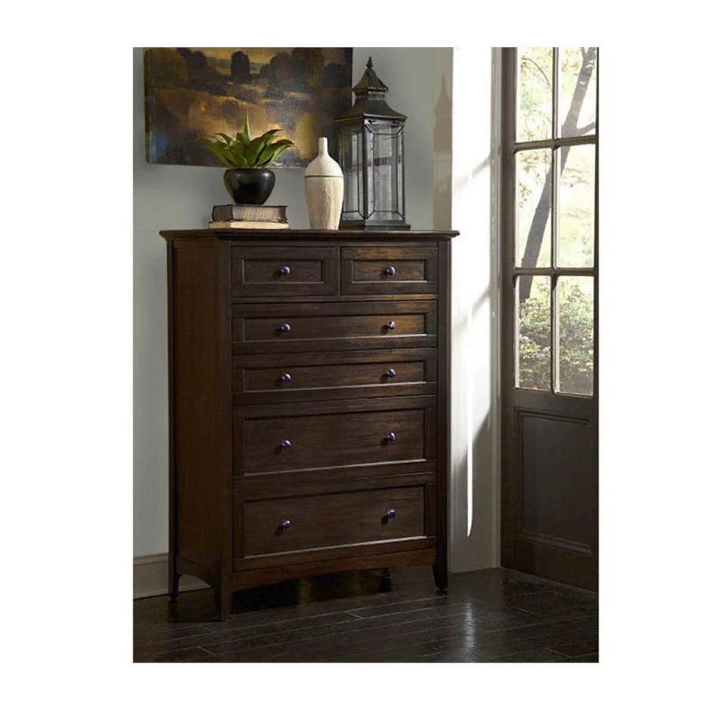 6 Drawer Dark Mahogany Chest Y562